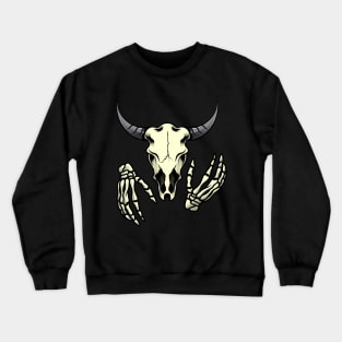 Bull Skull Design Crewneck Sweatshirt